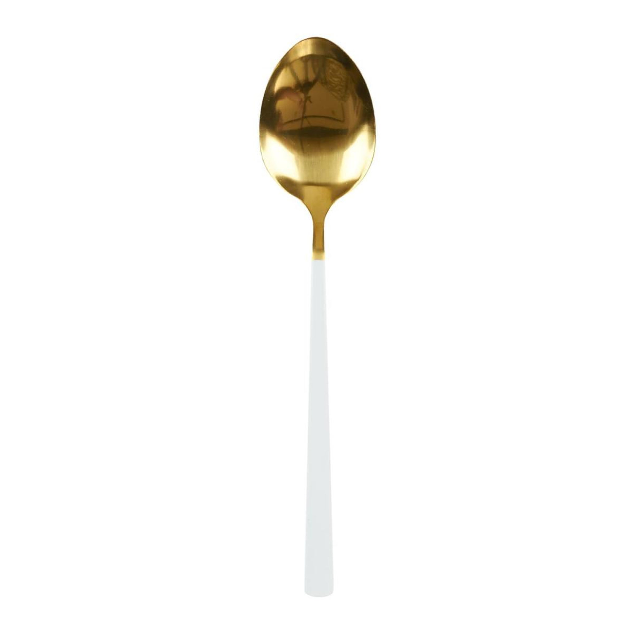 Voir la diapositive 2 : The Home Deco Factory Ménagère 16 pièces  repas  25cm blanc & or