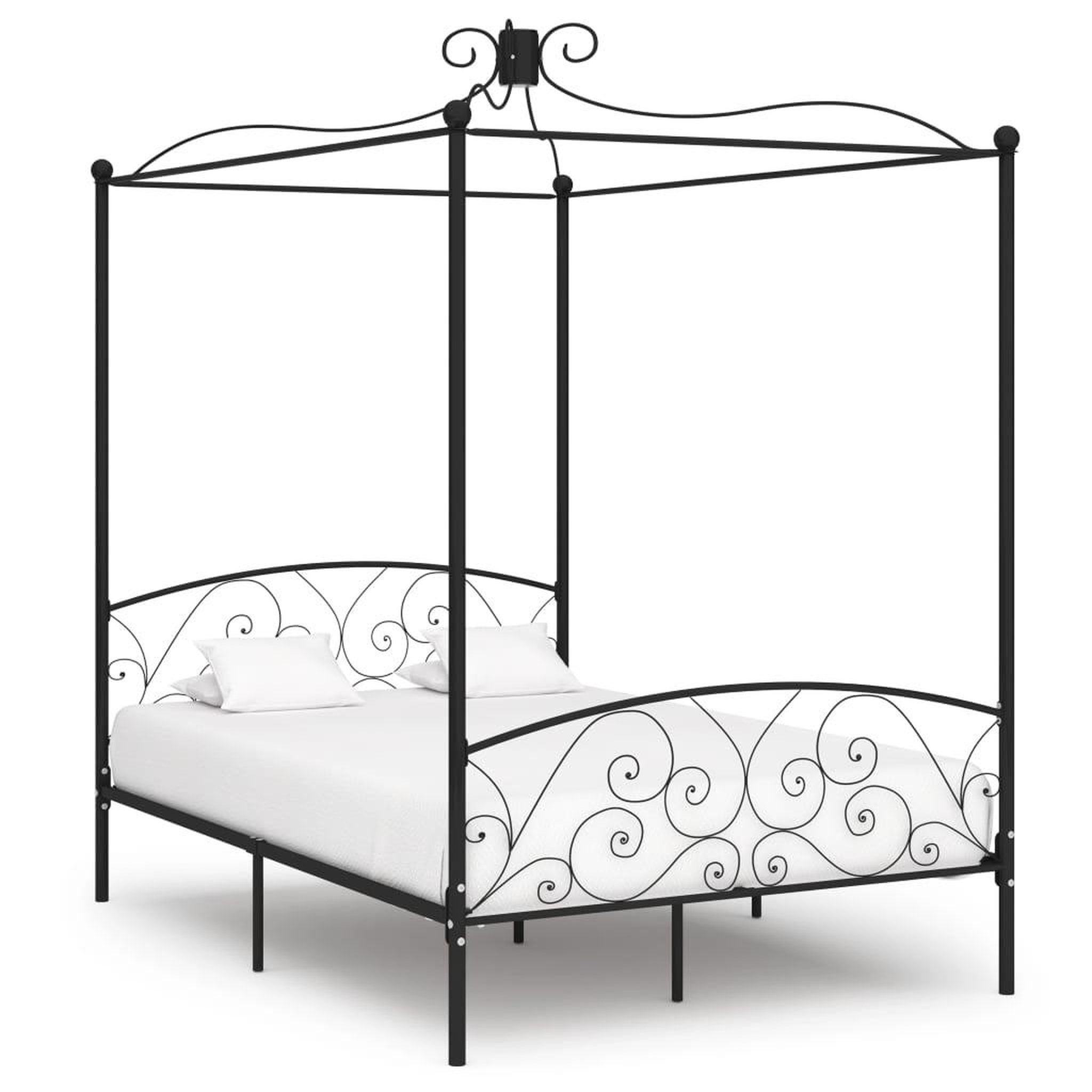 Voir la diapositive 1 : VIDAXL Cadre de lit a baldaquin Noir Metal 120 x 200 cm