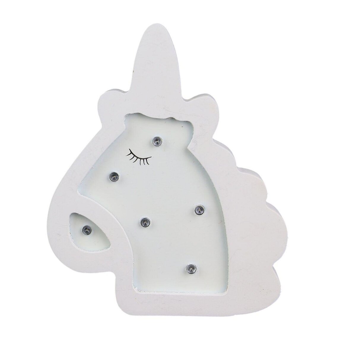 Hello Kids Lampe en bois enfant Licorne - H. 13 cm