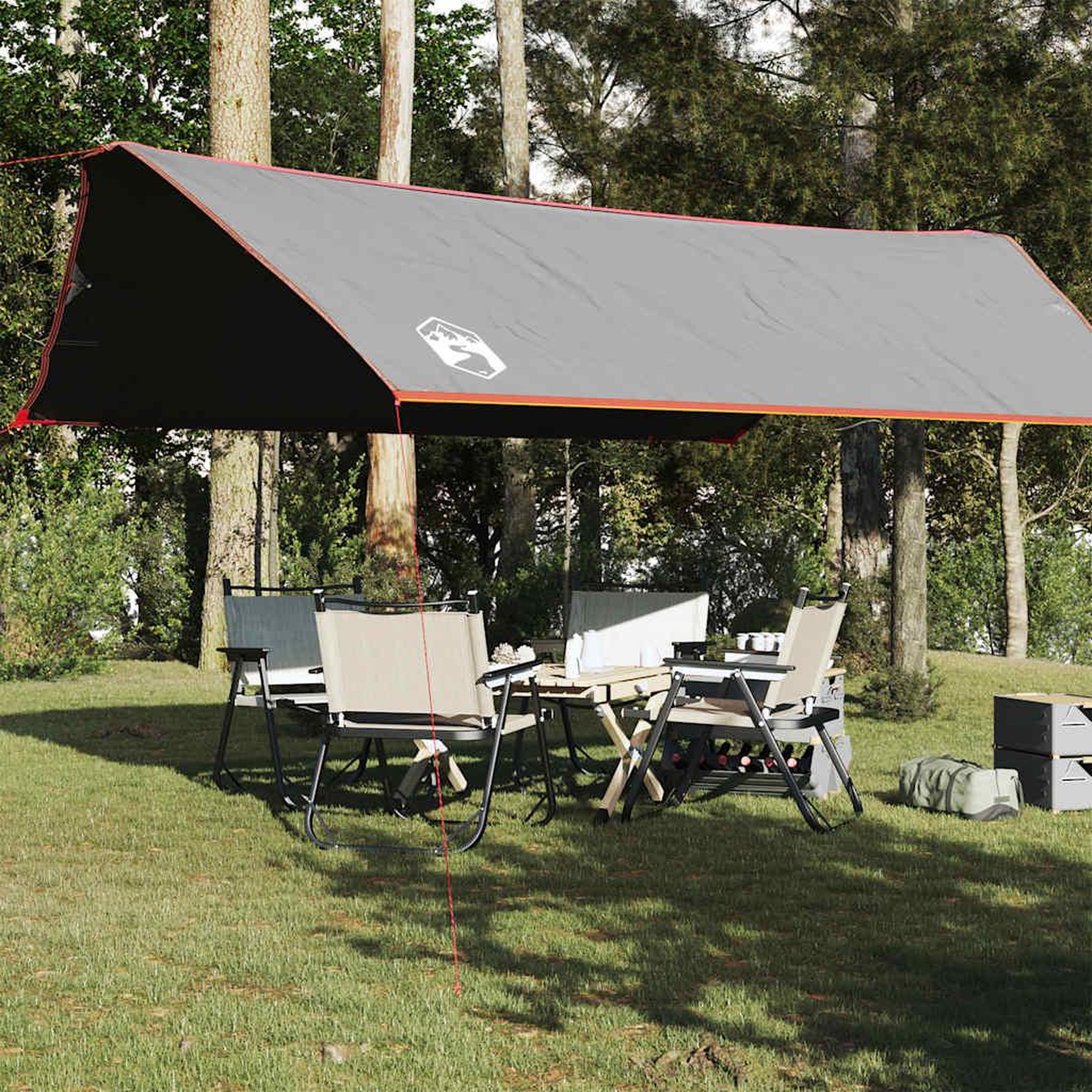 VIDAXL Bache de camping gris et orange 500x294 cm impermeable