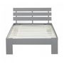 Voir la diapositive 4 : HomeStyle4U Lit simple en bois lit futon 90x200 lit pin gris cadre de lit en bois massif