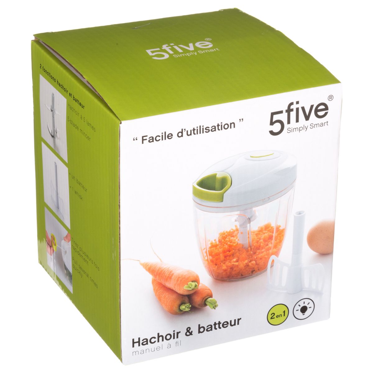 Hachoir + batteur manuel à fil