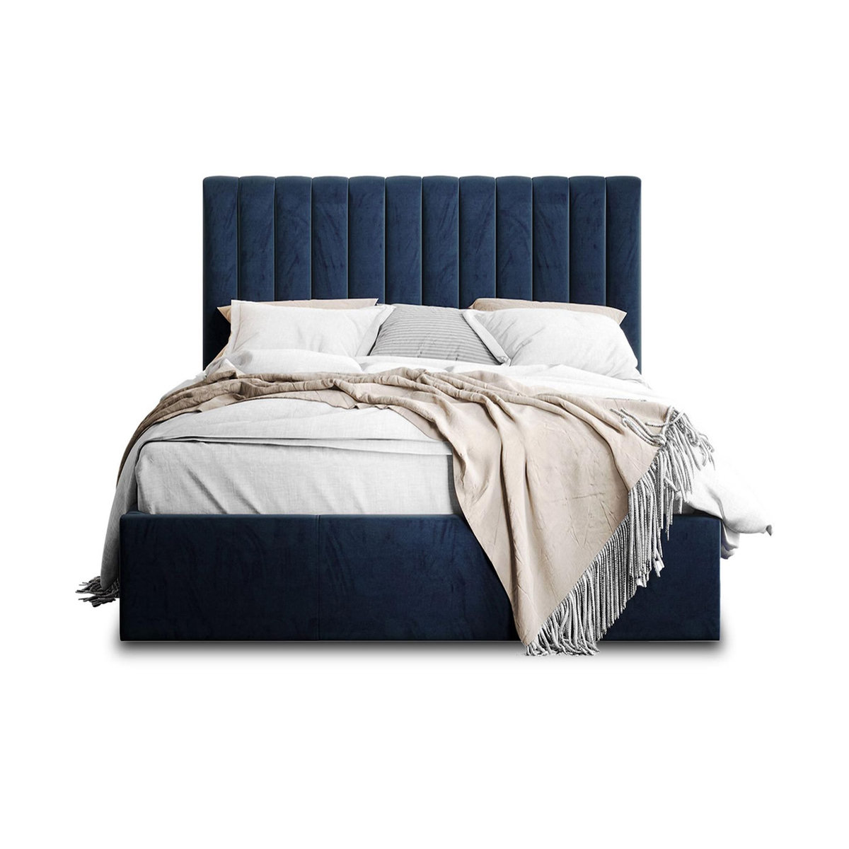 BEST MOBILIER Rosario - lit coffre - 160x200 - sommier inclus - en velours
