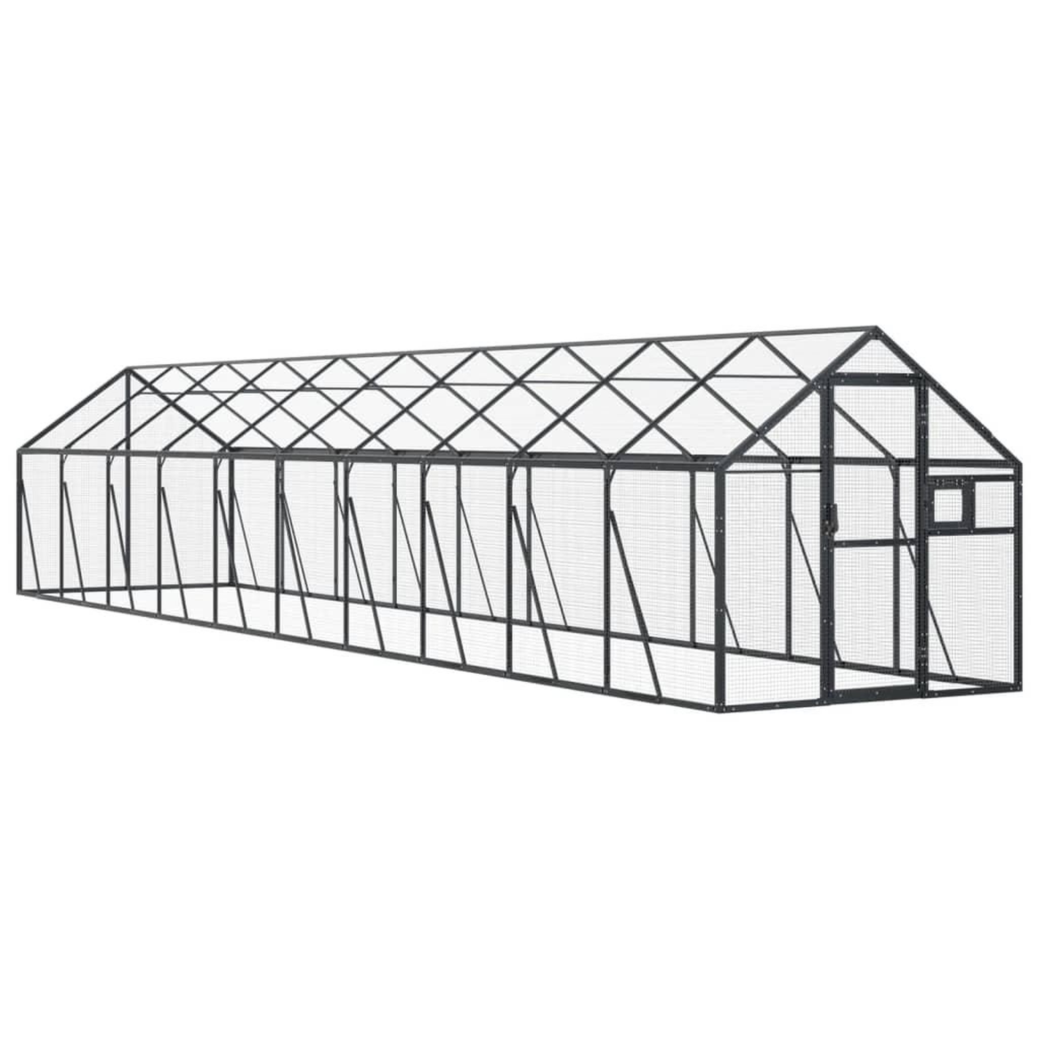 Voir la diapositive 2 : VIDAXL Voliere anthracite 1,79x10x1,85 m aluminium