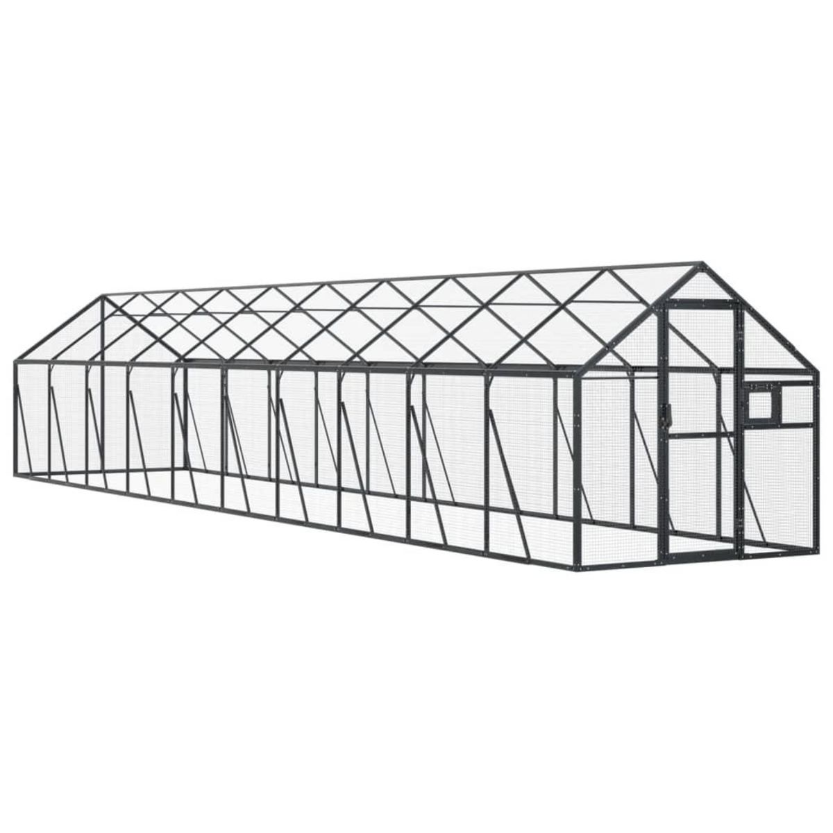 VIDAXL Voliere anthracite 1,79x10x1,85 m aluminium