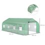 Voir la diapositive 3 : OUTSUNNY Serre tunnel grande taille 17,85 m² châssis tubulaire acier galvanisé renforcé 2,4 cm 8 fenêtres 1 porte vert