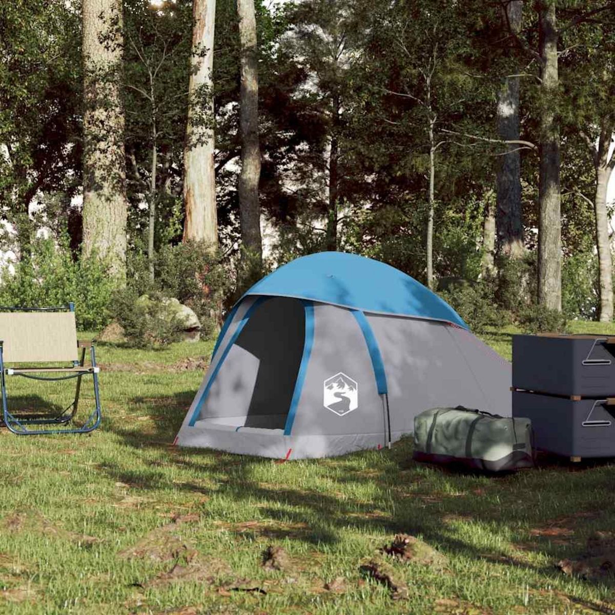 VIDAXL Tente de camping a dome 1 personne bleu impermeable