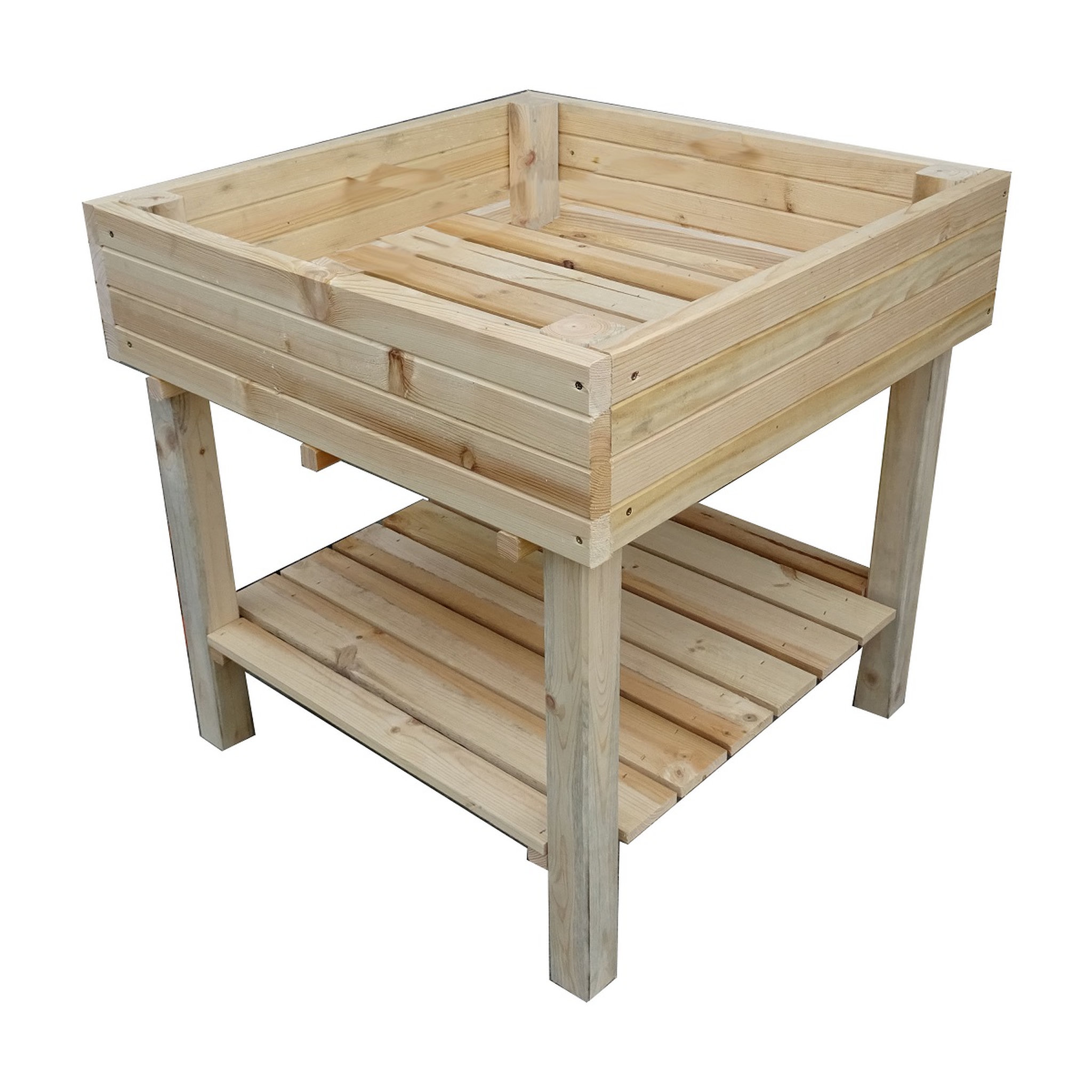 Voir la diapositive 2 : GARDENSTAR Carré potager bois sur pieds 80x80x80cm