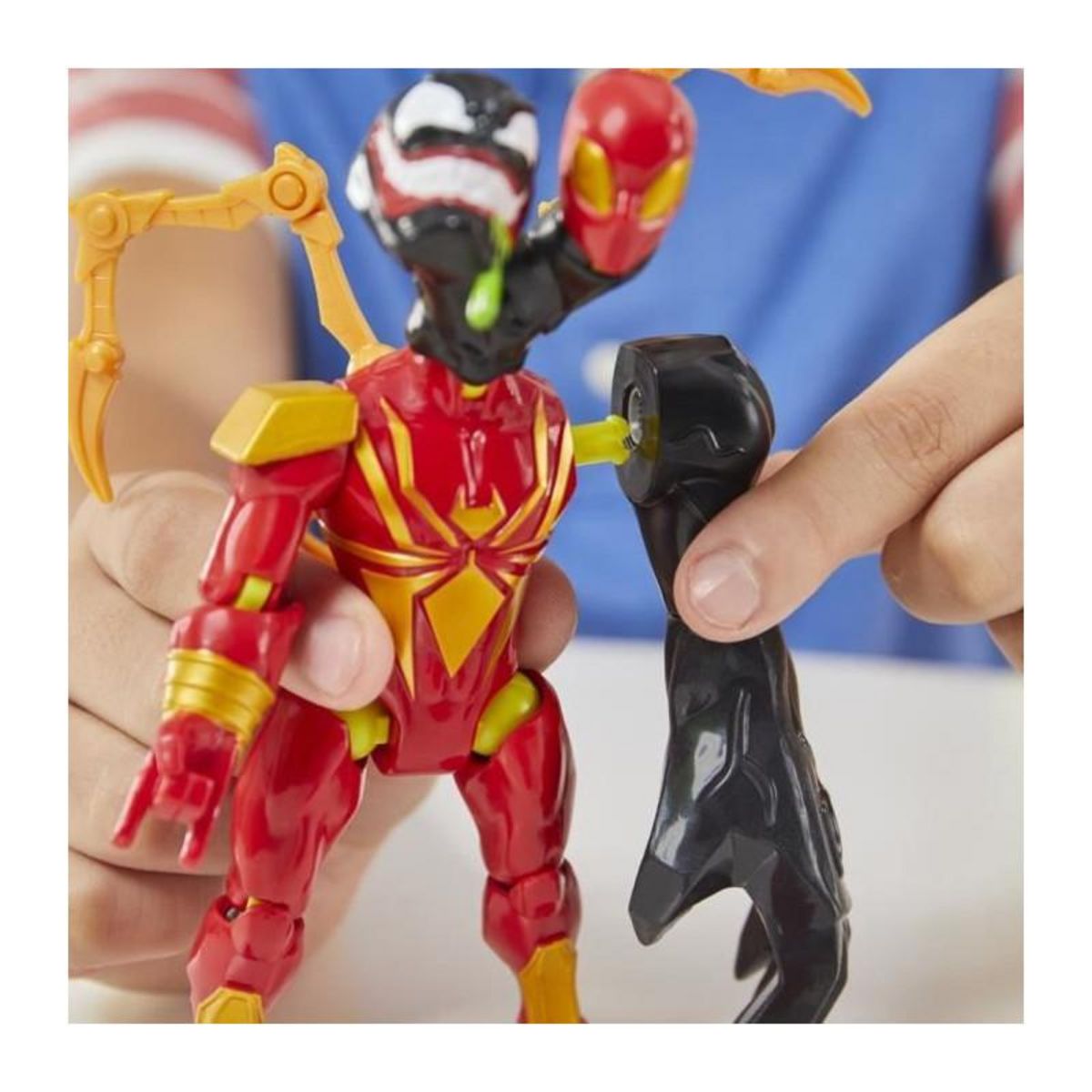 HASBRO MixMashers Iron Spider Deluxe, figurine 12 cm personnalisable a mélanger et combiner avec accessoires, Marvel, des 4 ans