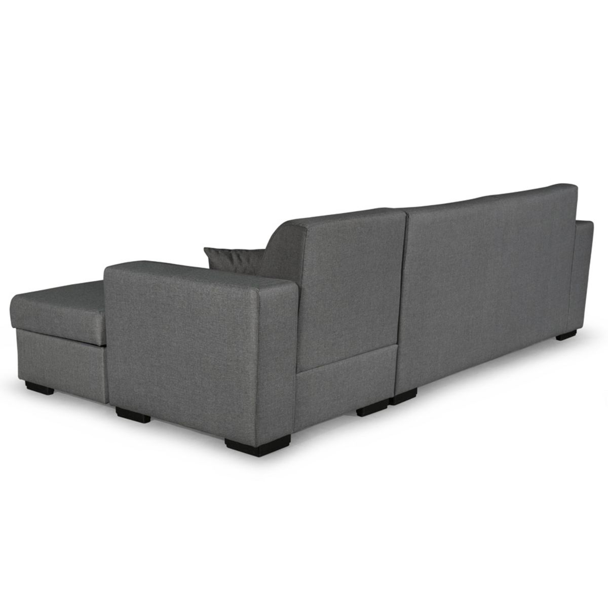Canapé d'angle droit convertible 4 places avec coffre  de rangement revêtement tissu CARIBEA 