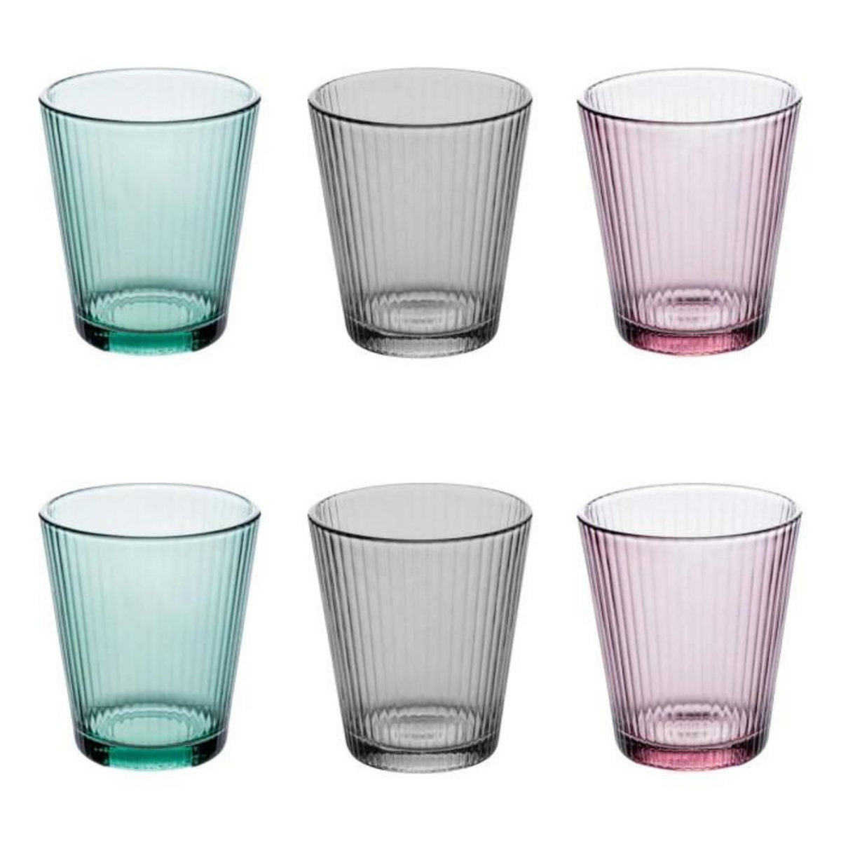 SECRET DE GOURMET Lot de 6 Gobelets en Verre  Maleau  24cl Multicolore