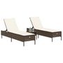 Voir la diapositive 3 : VIDAXL Chaises longues avec coussins lot de 2 marron resine tressee