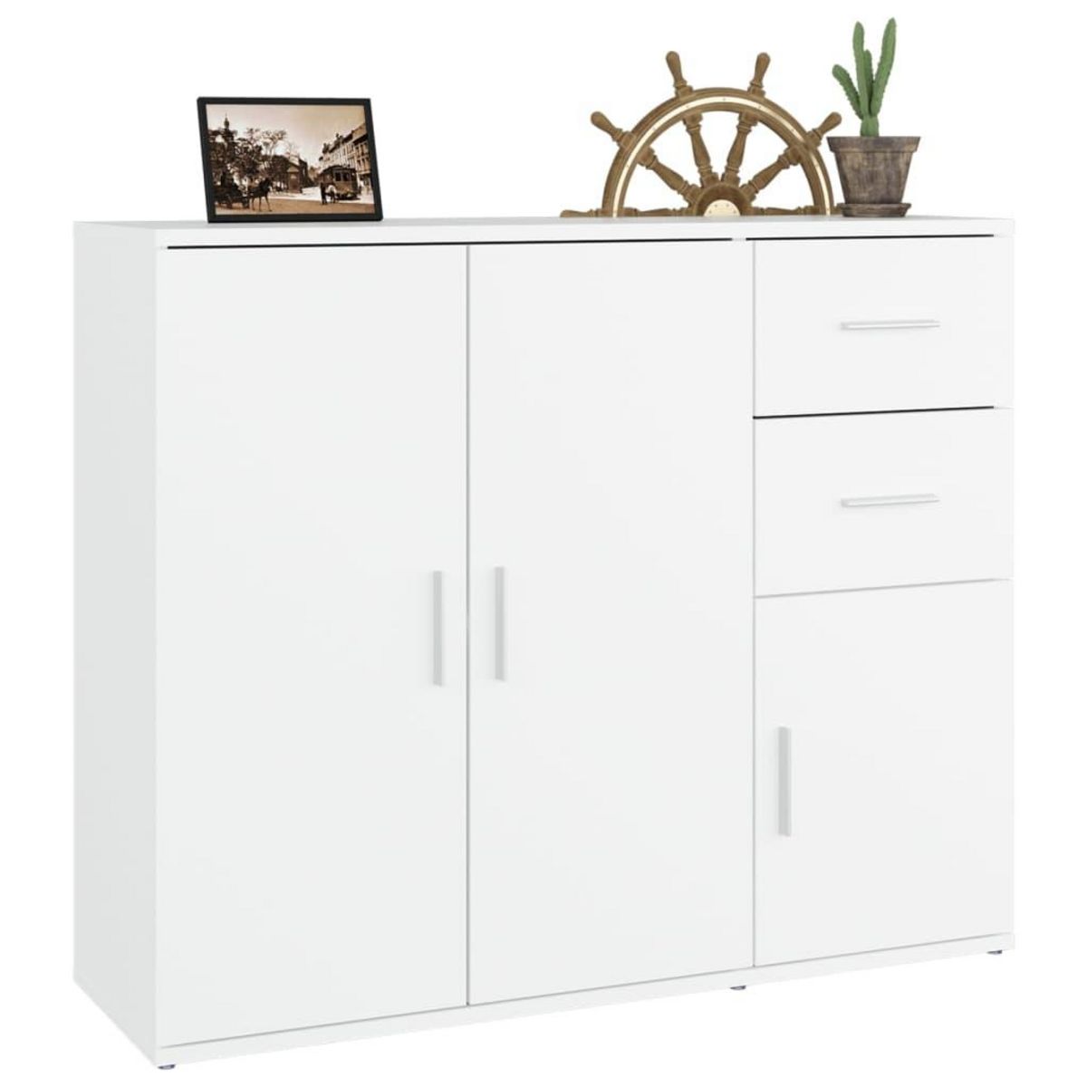 VIDAXL Buffet Blanc 91x29,5x75 cm Bois d'ingenierie