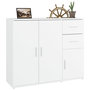 Voir la diapositive 5 : VIDAXL Buffet Blanc 91x29,5x75 cm Bois d'ingenierie