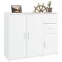 Voir la diapositive 5 : VIDAXL Buffet Blanc 91x29,5x75 cm Bois d'ingenierie