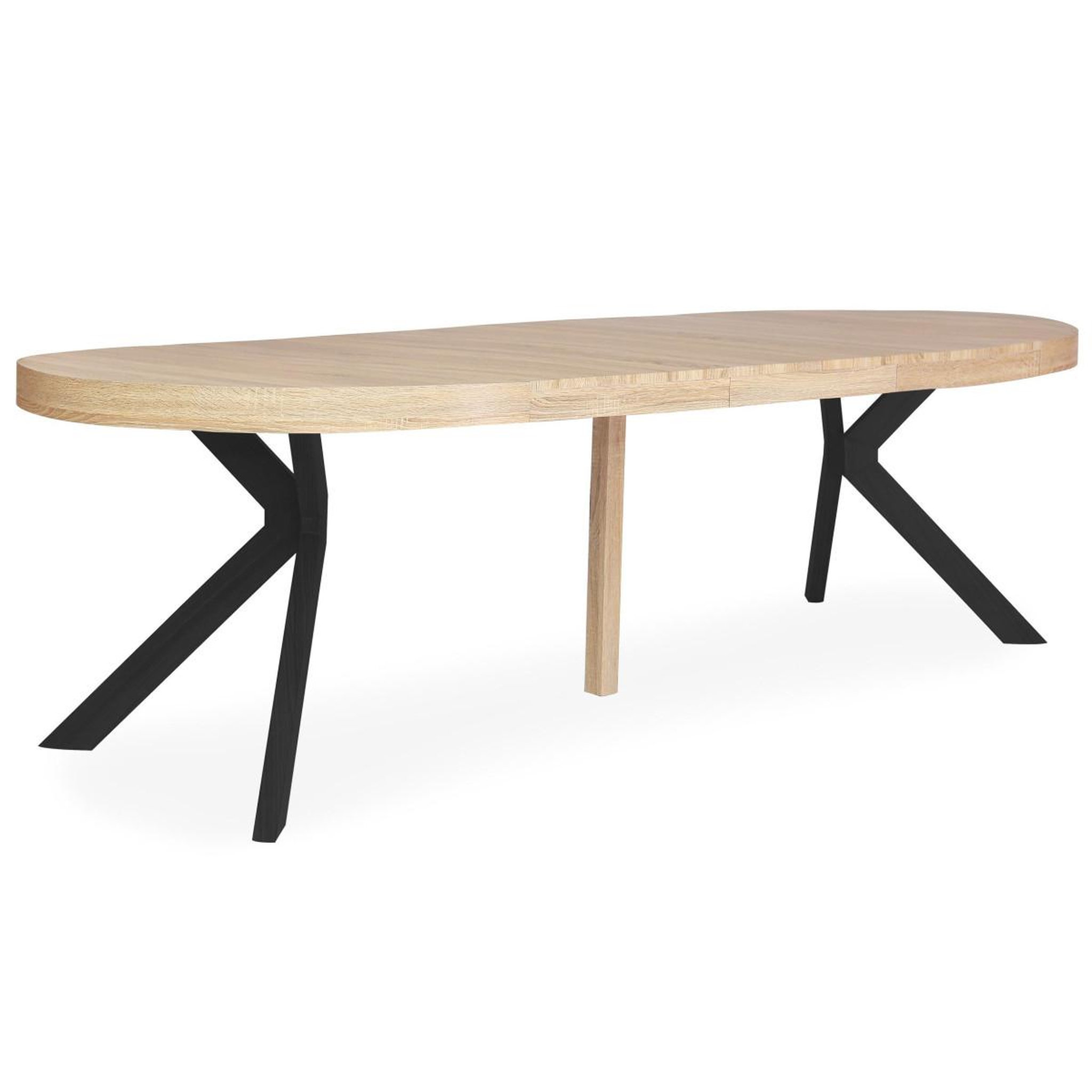 Voir la diapositive 2 : Paris Prix Table ronde extensible  zefane  160-260cm noir & chêne