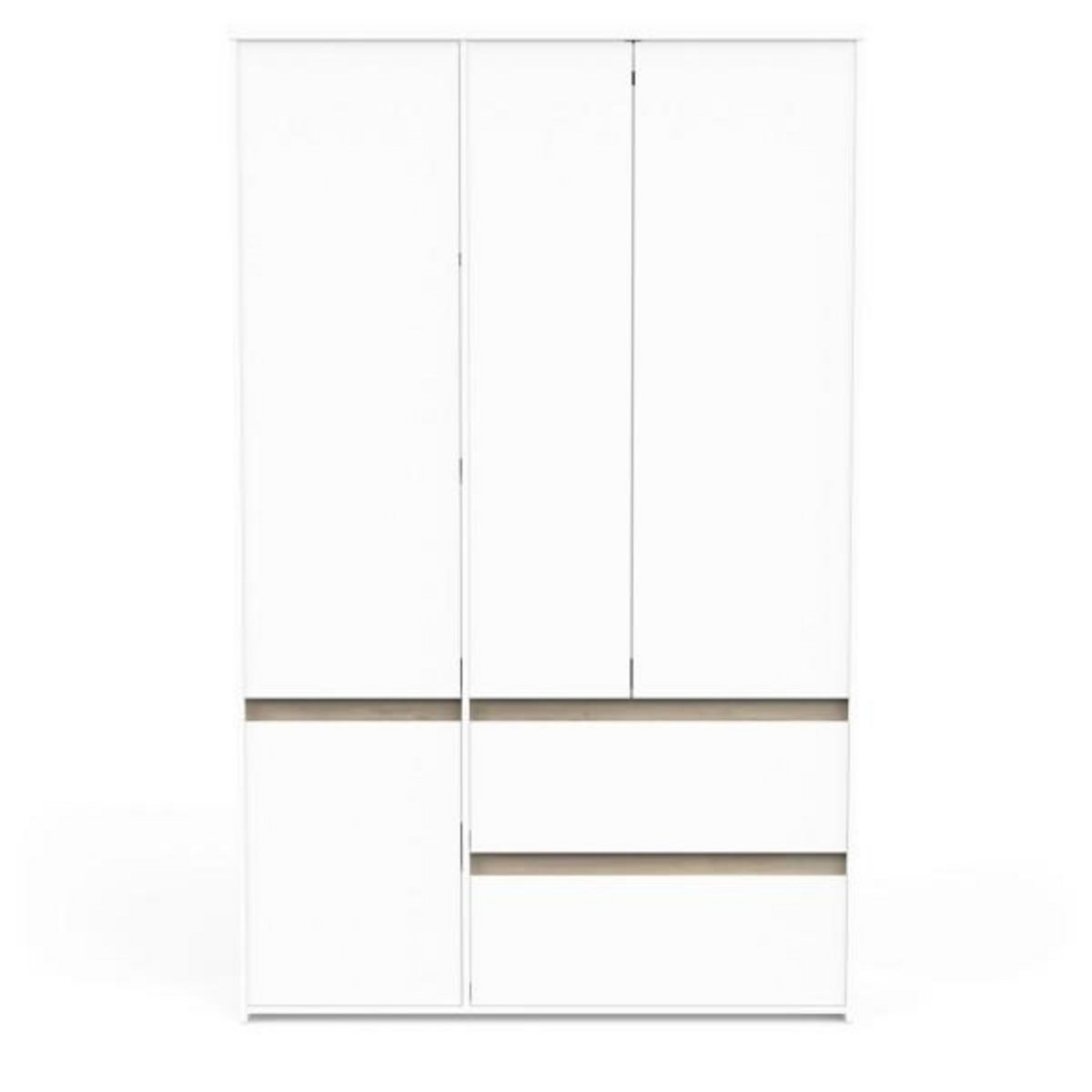 Demeyere Armoire de chambre - CLYDE - Chene Kronberg / Blanc - 4 portes - 138,2 x 50 x 220,5 cm