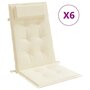 Voir la diapositive 2 : VIDAXL Coussins de chaise a dossier haut lot de 6 creme tissu oxford