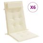 Voir la diapositive 2 : VIDAXL Coussins de chaise a dossier haut lot de 6 creme tissu oxford