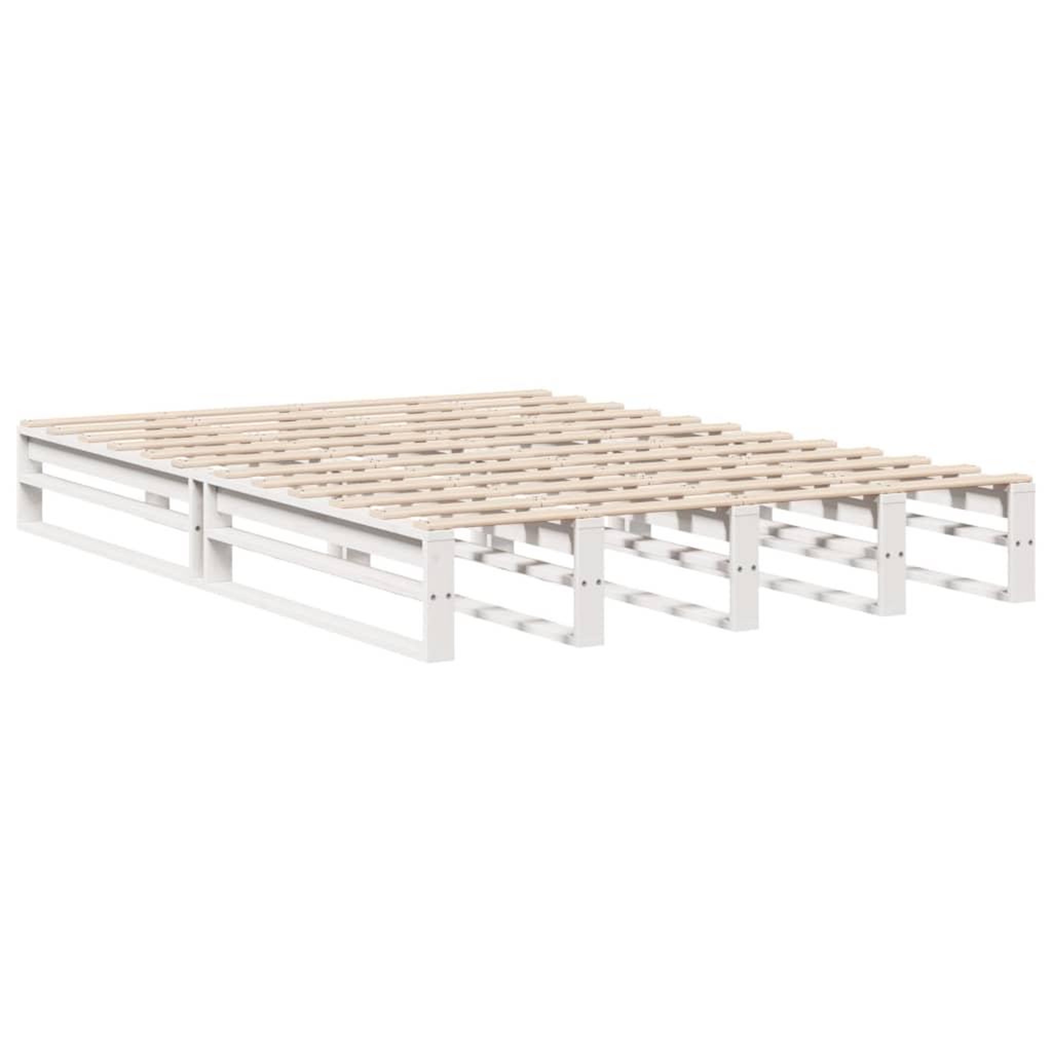 Voir la diapositive 3 : VIDAXL Cadre de lit sans matelas blanc 135x190 cm bois de pin massif