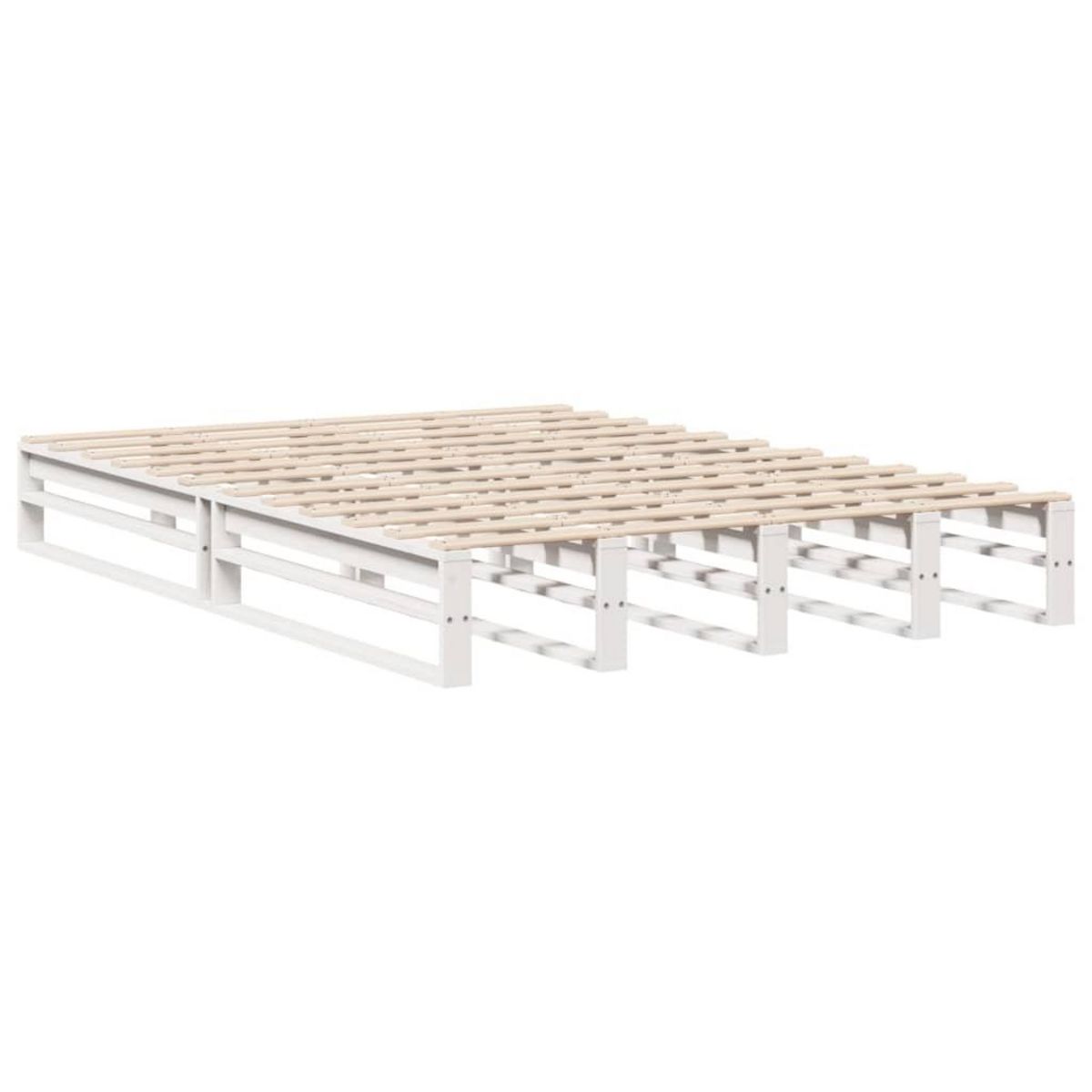 VIDAXL Cadre de lit sans matelas blanc 135x190 cm bois de pin massif
