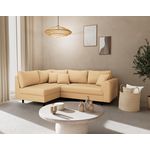 LISA DESIGN Rune - canapé d'angle gauche 4 places en simili. Coloris disponibles : Beige, Marron, Noir