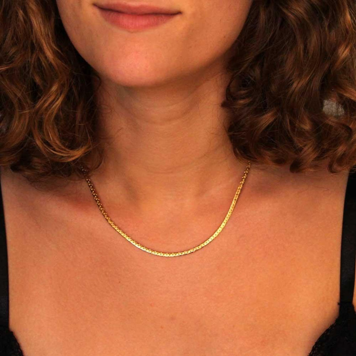 L'ATELIER D'AZUR Collier Femme Maille Haricot - Or Jaune
