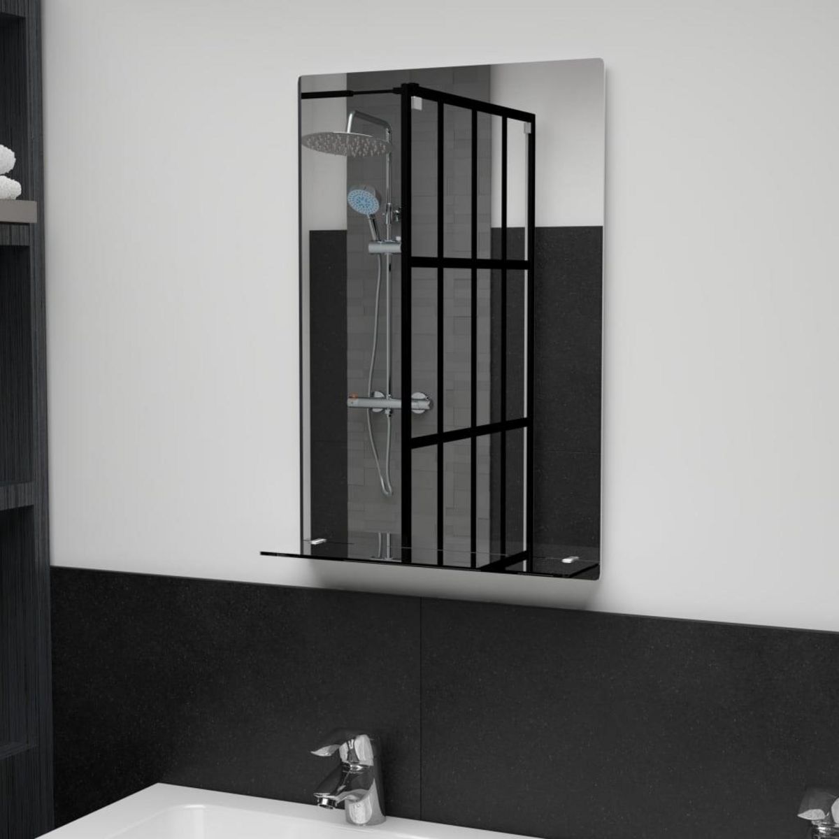 VIDAXL Miroir mural avec etagere 40x60 cm Verre trempe