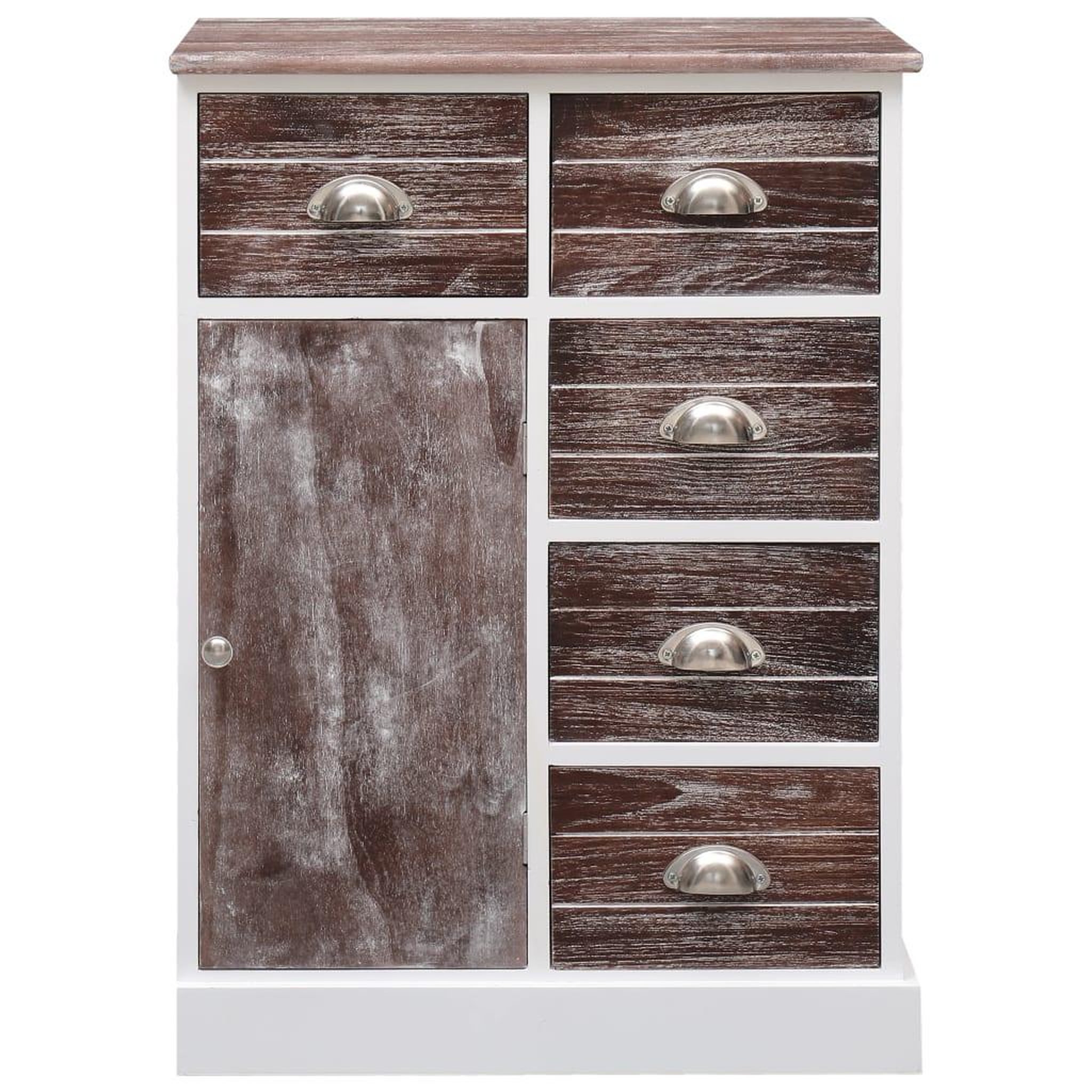 Voir la diapositive 5 : VIDAXL Buffet avec 10 tiroirs Marron 113x30x79 cm Bois