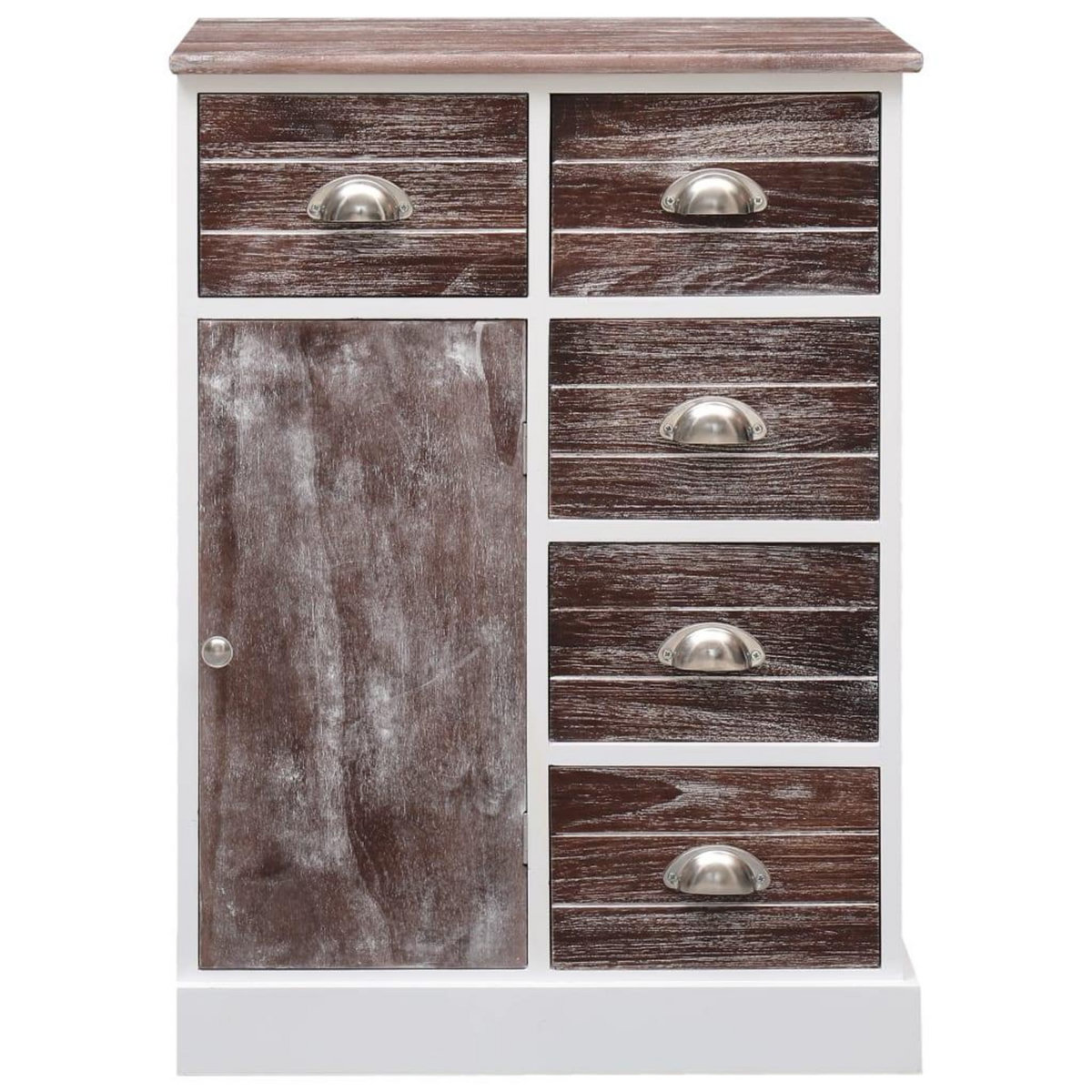 VIDAXL Buffet avec 10 tiroirs Marron 113x30x79 cm Bois