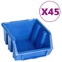 Voir la diapositive 2 : VIDAXL Kit de bacs de stockage et panneaux muraux 48 pcs Bleu et noir