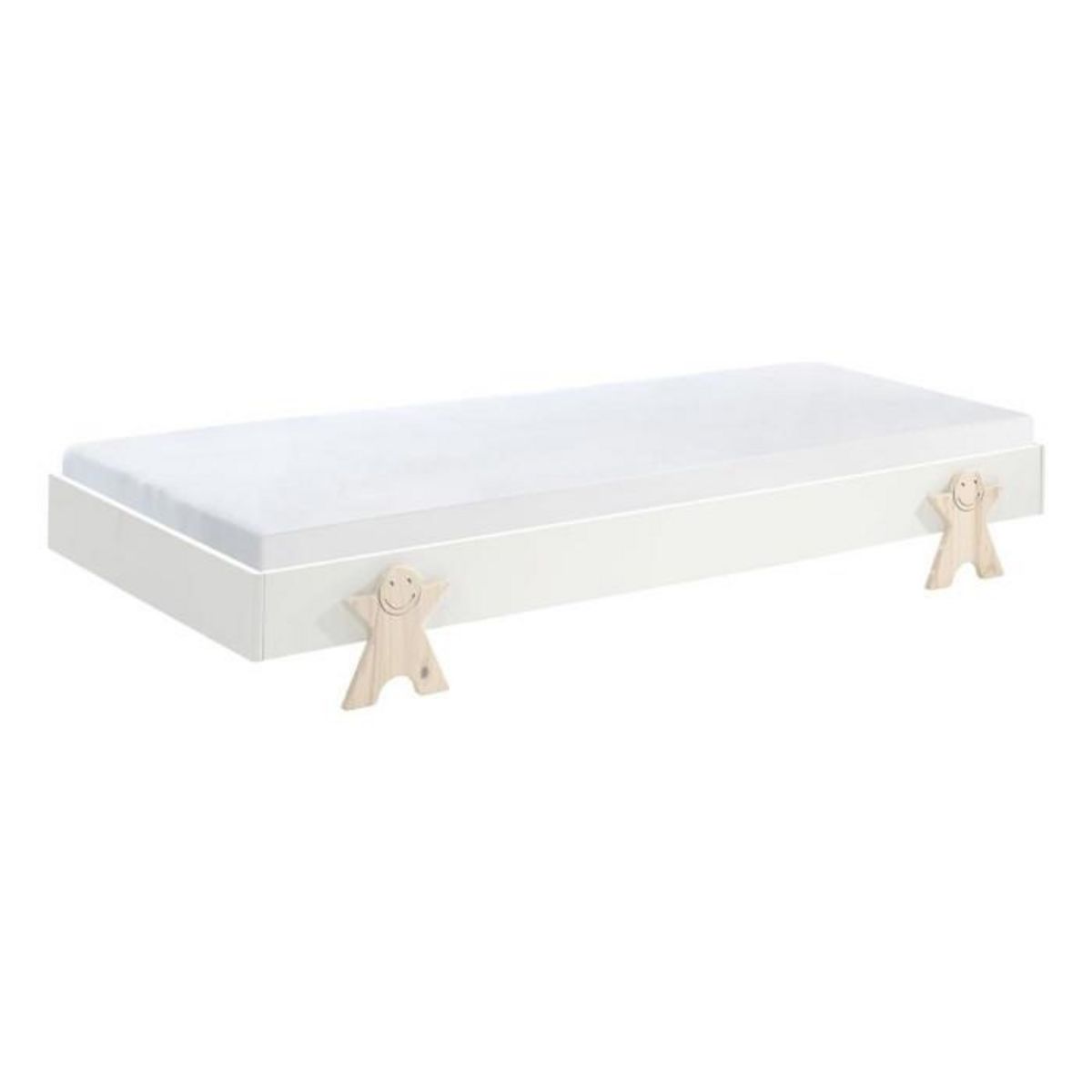Paris Prix Lit Enfant en Bois  Modulo Smiley  90x200cm Blanc