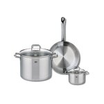 ELO Ensemble de 1 Poêle de cuisson 28 cm et 2 faitouts 14 et 26 cm Elo Profi Citrin