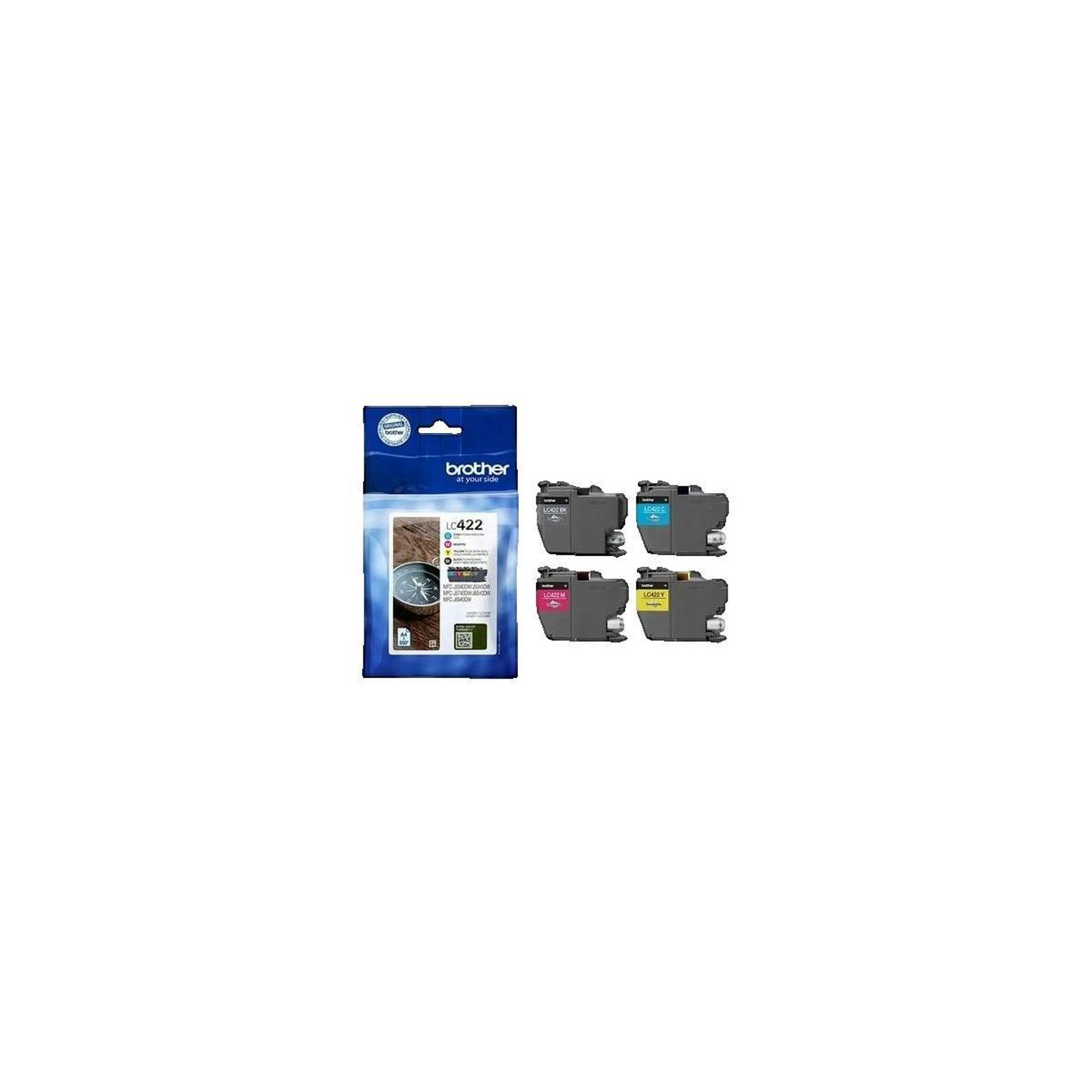 Voir la diapositive 3 : Brother Cartouches d'encre Brother LC422VALDR multipack couleurs noir, cyan, magenta, jaune