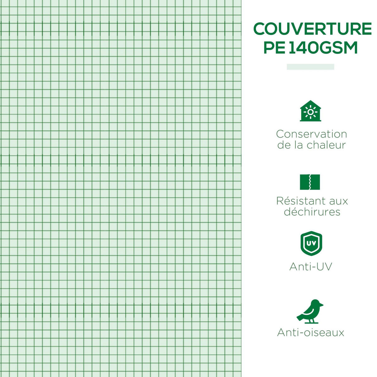 OUTSUNNY Mini serre de jardin serre à tomates dim. 300L x 80l x 45H cm acier PE 5 fenêtres zippées enroulables vert