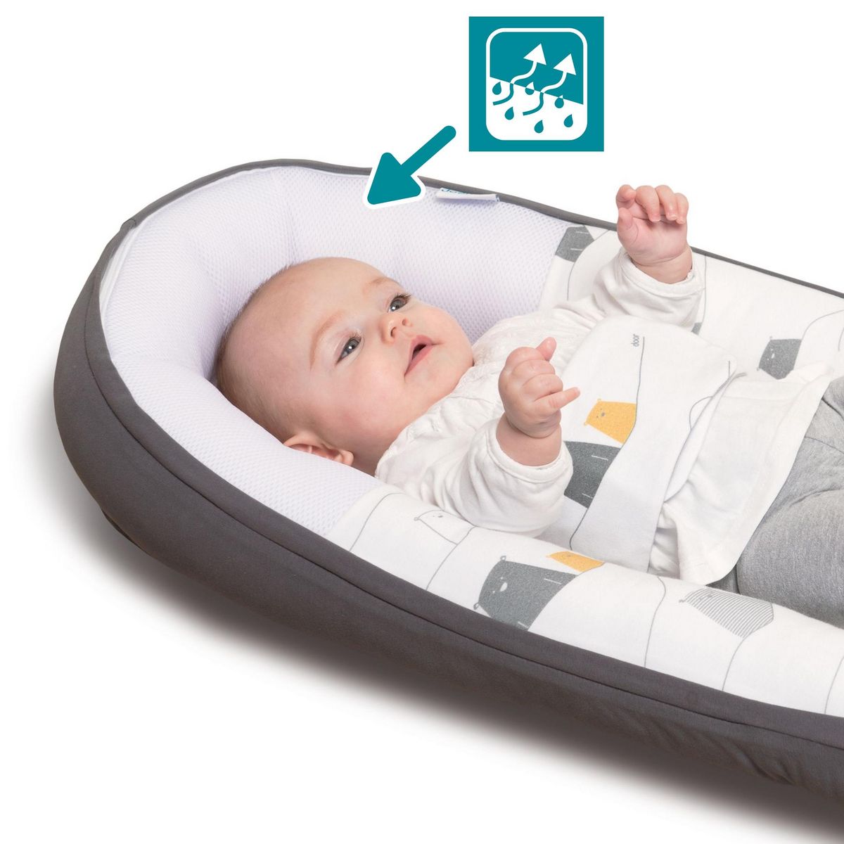 BABYMOOV Cocoon réducteur de lit Bear gris