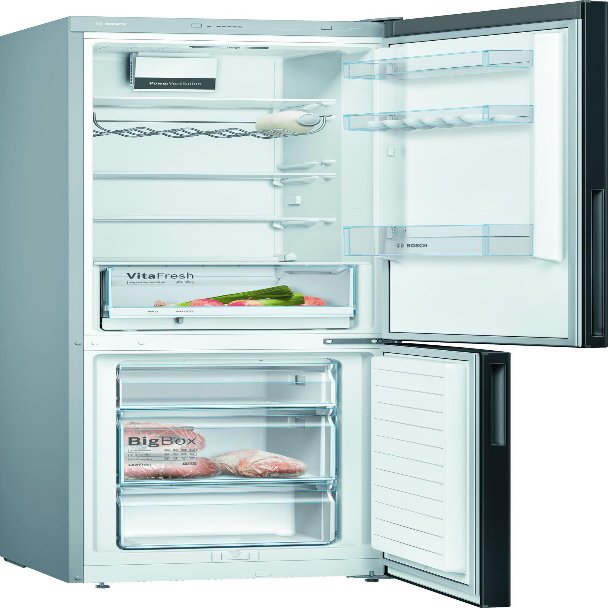 Voir la diapositive 3 : BOSCH Réfrigérateur combiné 60cm 308l lowfrost noir - kgv36vbeas