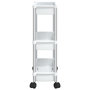 Voir la diapositive 4 : VIDAXL Chariot de rangement a 3 niveaux Argente et blanc Aluminium