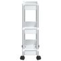 Voir la diapositive 4 : VIDAXL Chariot de rangement a 3 niveaux Argente et blanc Aluminium