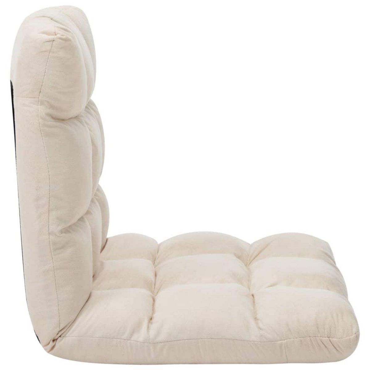 VIDAXL Chaise pliable de sol Creme Microfibre