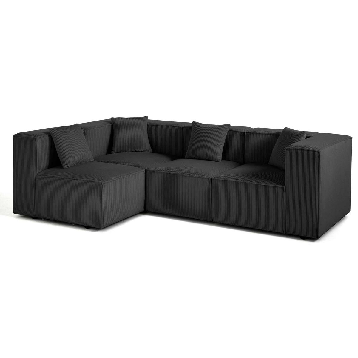 LISA DESIGN Arty - canapé modulable d'angle gauche 4 places - en velours côtelé