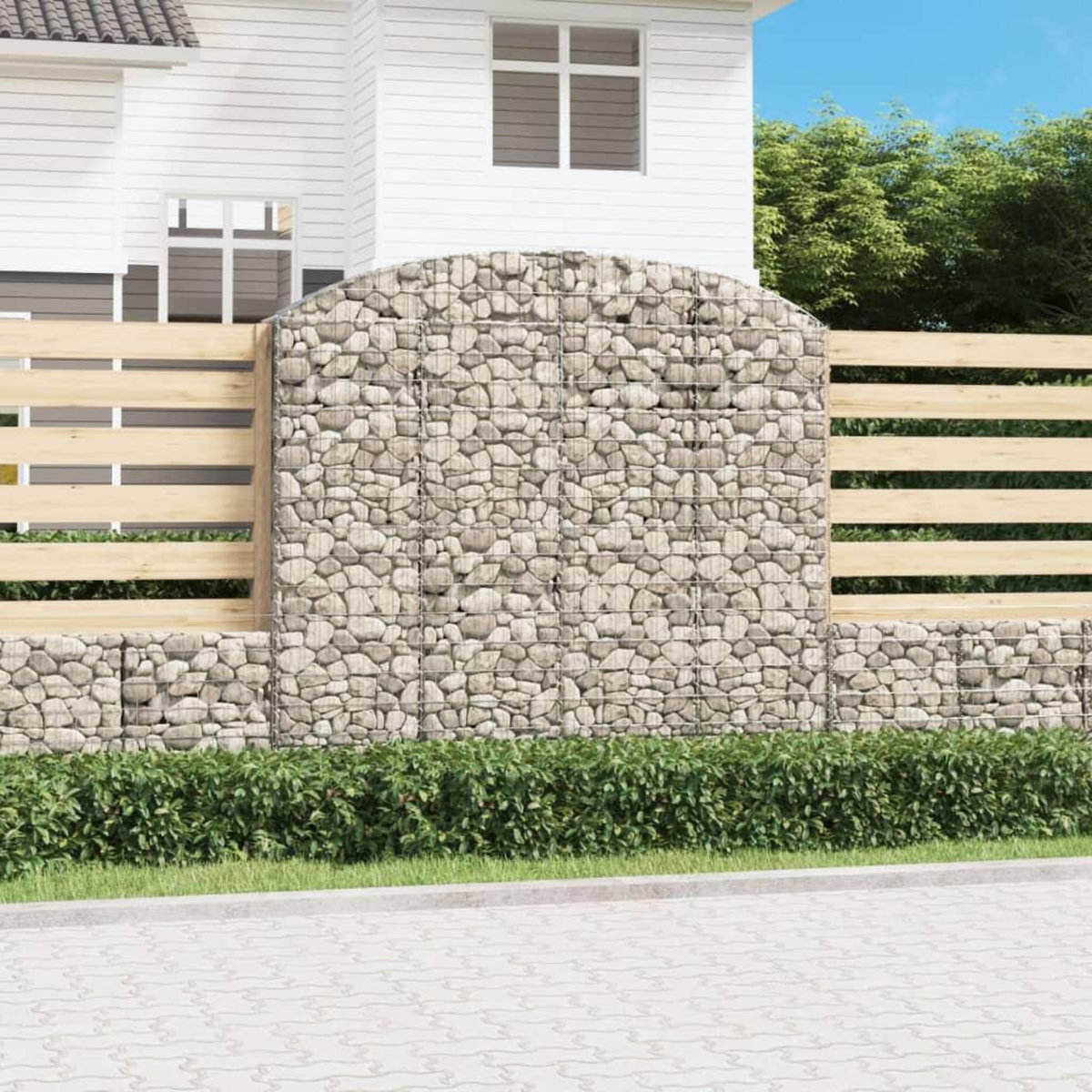 VIDAXL Panier de gabions arque 200x30x180/200 cm Fer galvanise
