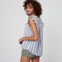Voir la diapositive 2 : IN EXTENSO Top blanc avec volants à rayures femme