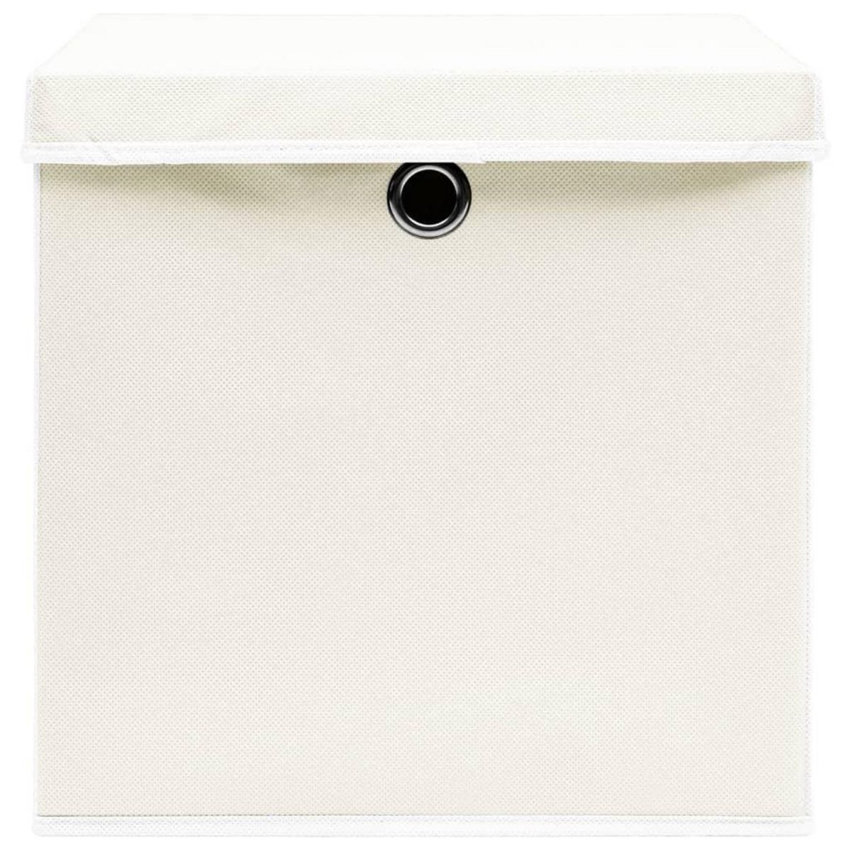 VIDAXL Boîtes de rangement avec couvercles 4pcs Blanc 32x32x32cm Tissu