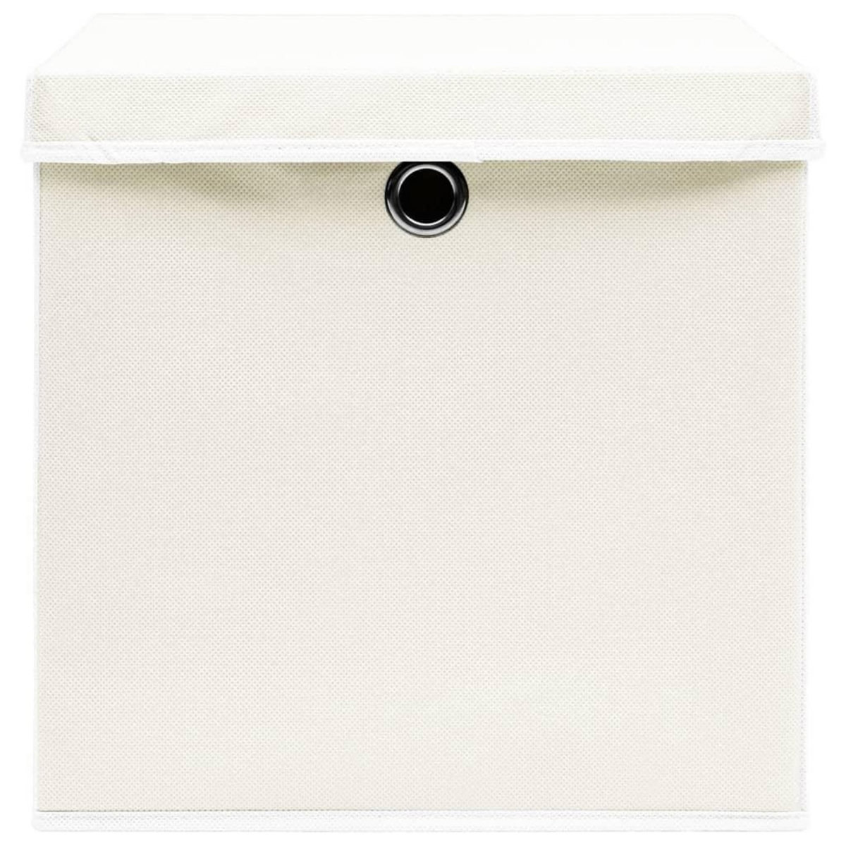 VIDAXL Boîtes de rangement avec couvercles 4pcs Blanc 32x32x32cm Tissu