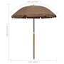 Voir la diapositive 6 : VIDAXL Parasol de jardin avec mat en acier 180 cm taupe