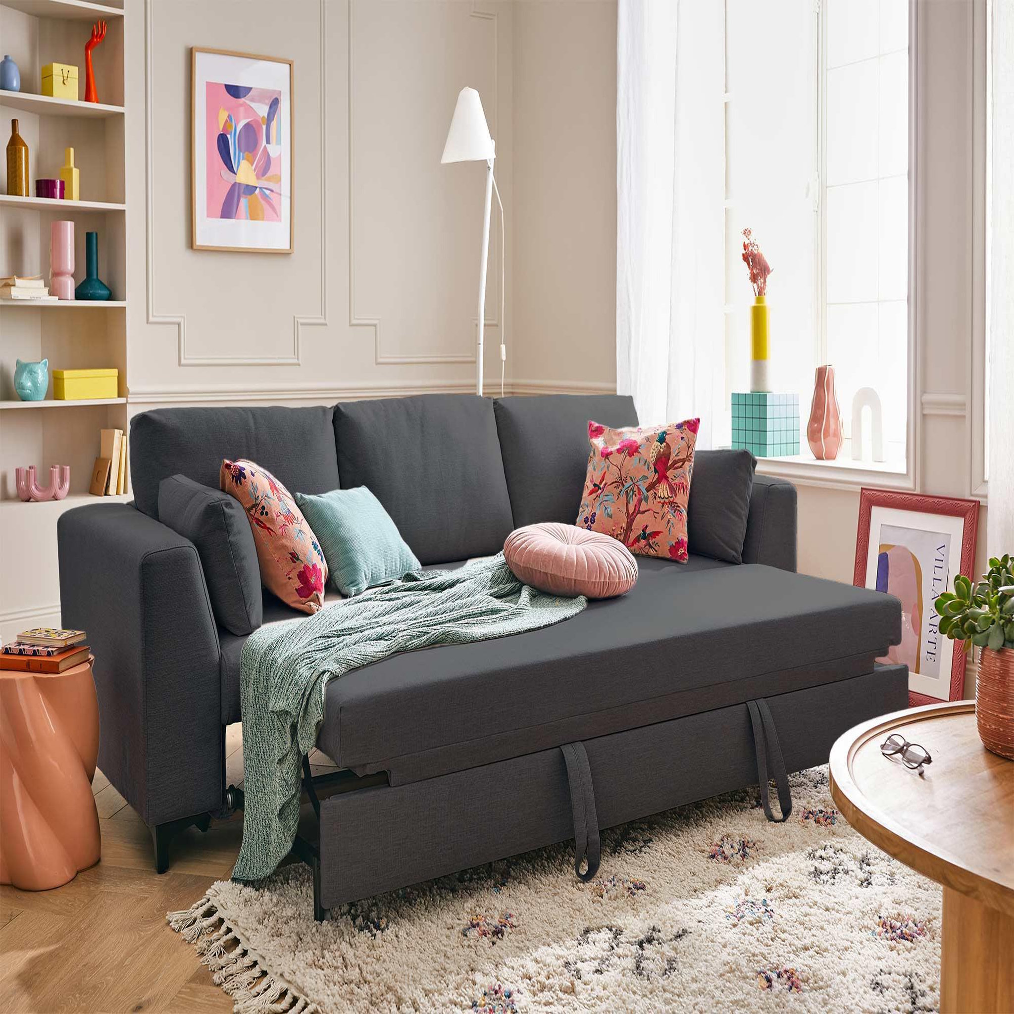 Voir la diapositive 2 : LISA DESIGN Tala - canapé 3 places - convertible - en tissu