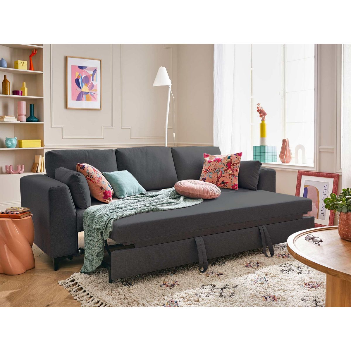 LISA DESIGN Tala - canapé 3 places - convertible - en tissu