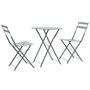 Voir la diapositive 1 : VIDAXL Mobilier de bistro 3 pcs Acier Gris