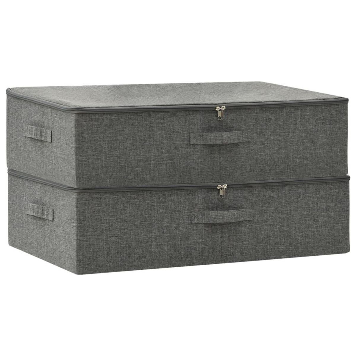 VIDAXL Boîtes de rangement 2 pcs Tissu 70x40x18 cm Anthracite